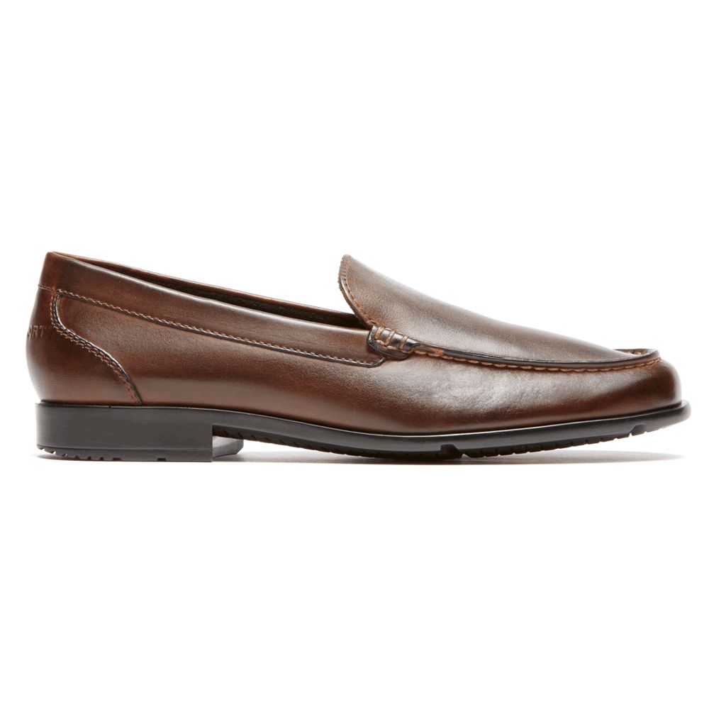 Rockport Canada Classic Venetian Slip-Ons - Mens Loafers Dark Brown (FJX910364)